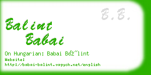 balint babai business card